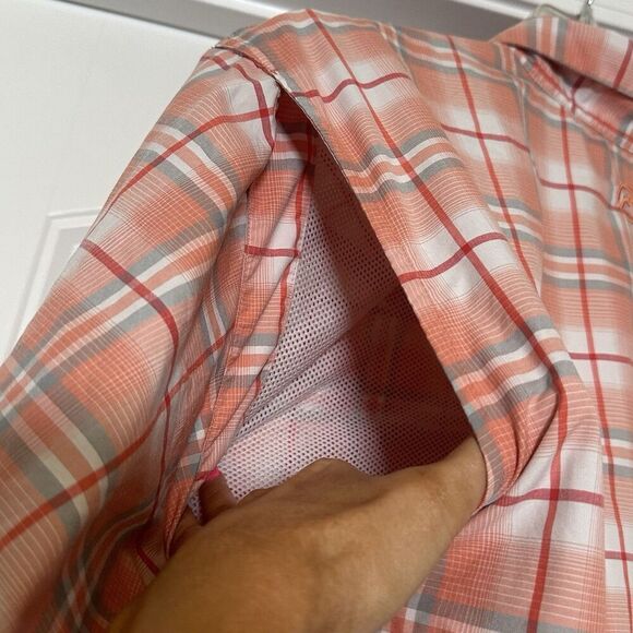 Magellan Outdoor Shirt Men’s 2XL Orange Plaid Classic Fit Vented Fishing - Picture 5 of 8